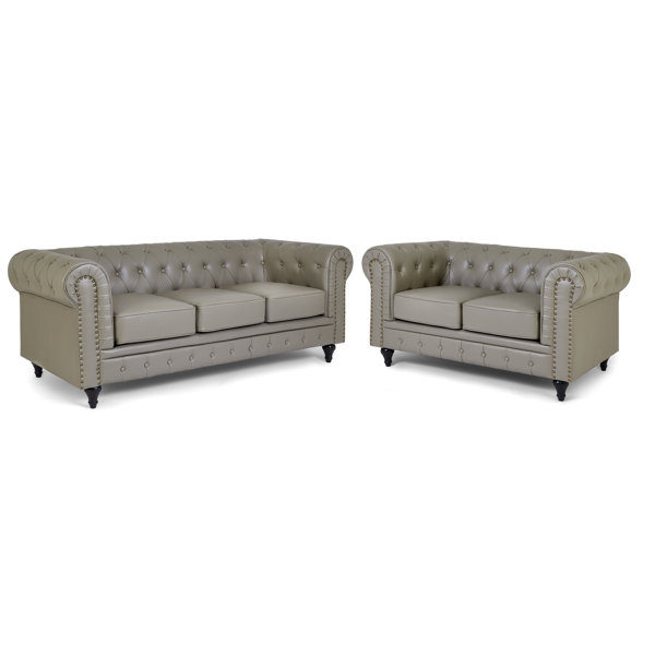 Vegan leather deals chesterfield sofa